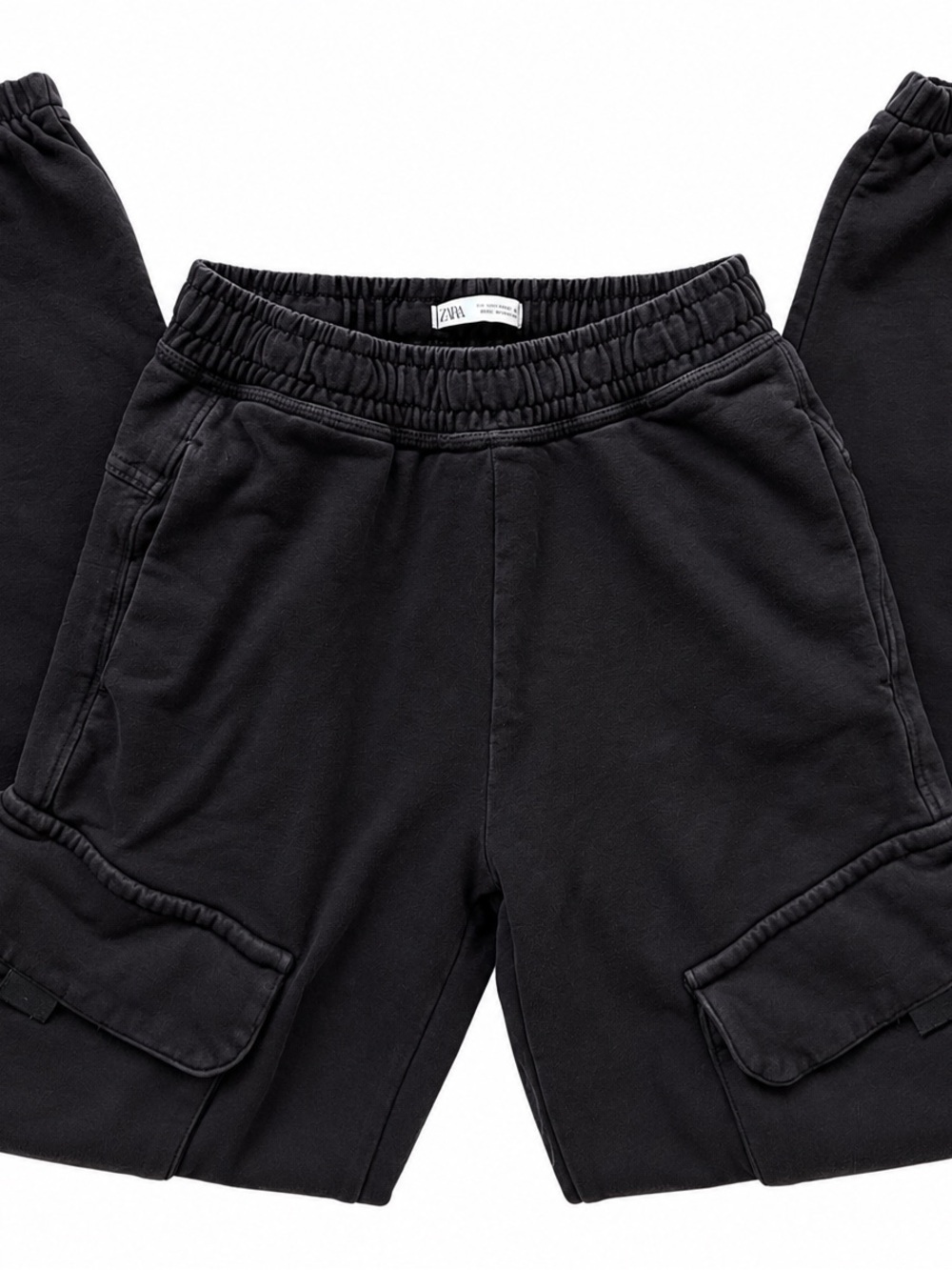 Zara Kids Black Cargo Shorts with Elastic Waist